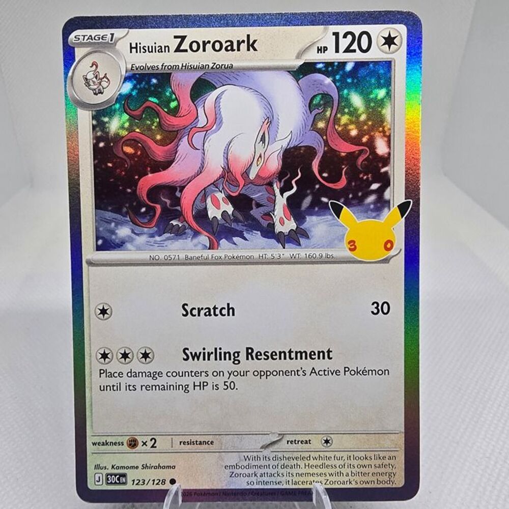 Hisuian Zoroark #123 Pokemon 30th Celebration